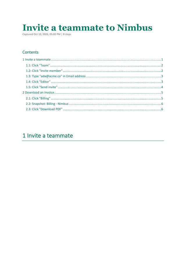 The same guide with a green serif template