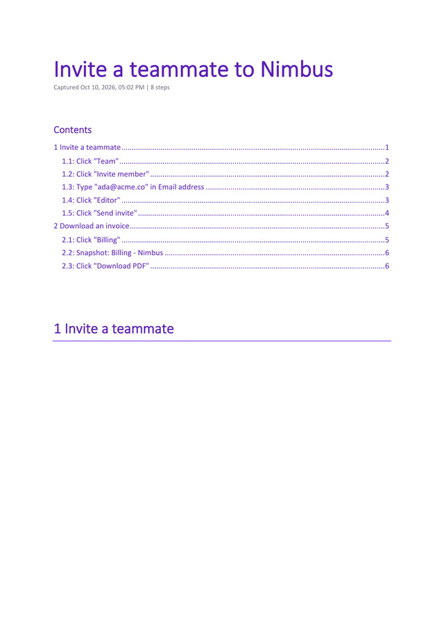 The same guide with a violet template